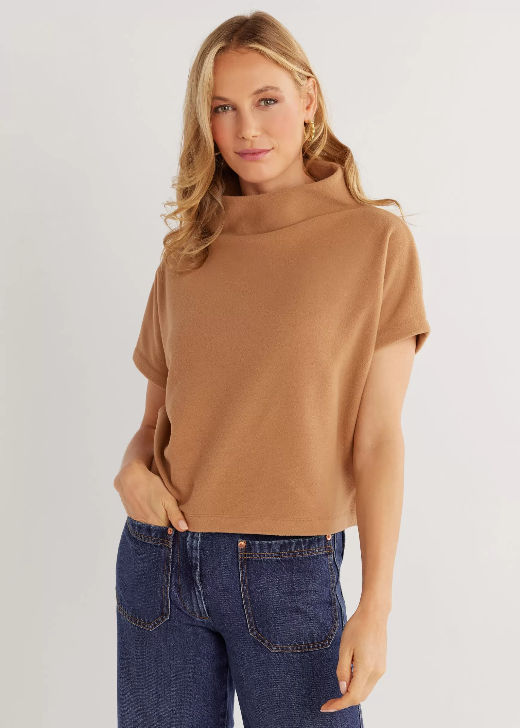 Women Dudley Stephens Tops-Marks Street Mock Neck