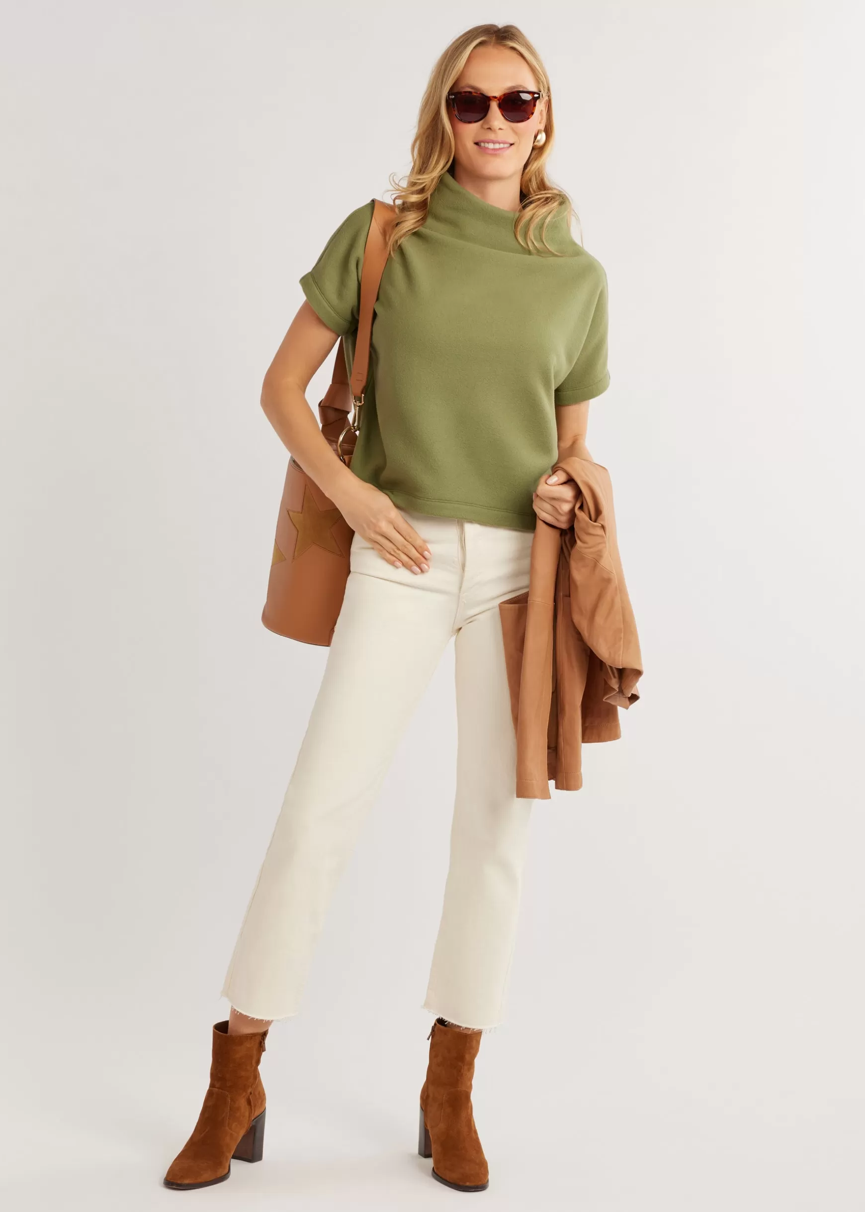 Women Dudley Stephens Tops-Marks Street Mock Neck