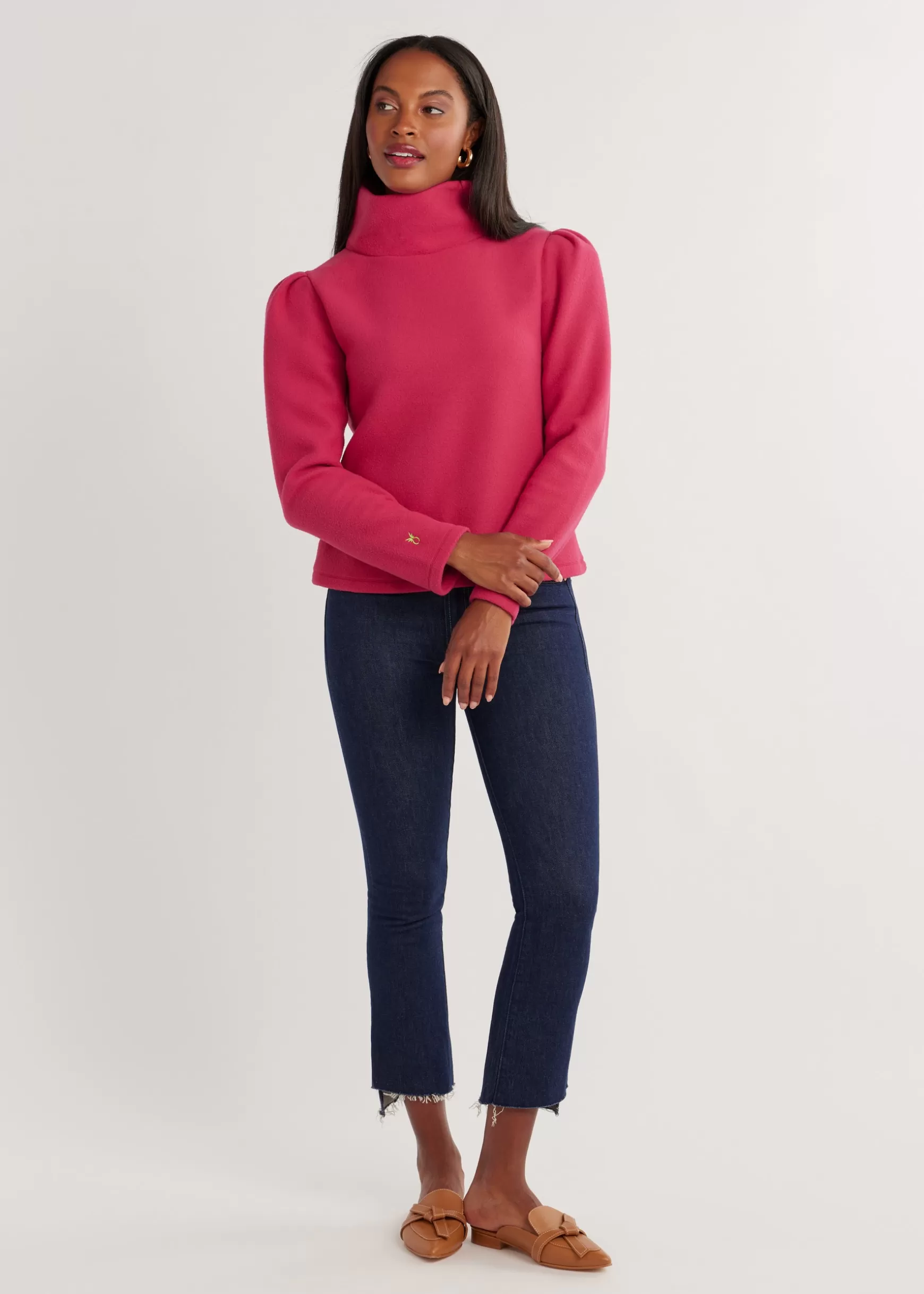 Women Dudley Stephens Turtlenecks-Palmer Puff Sleeve Turtleneck